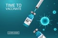 Time to vaccinate banner design, vector illustration on abstract background